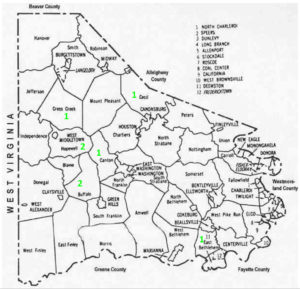 Washington County, Pennsylvania (McKee households in green)