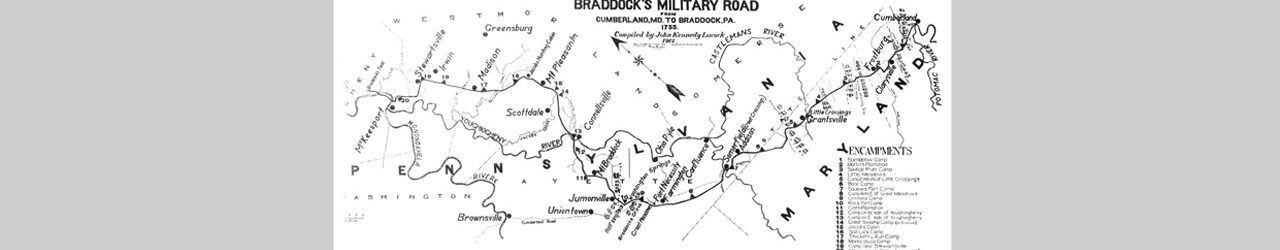 Braddock's Road - Maryland to Pittsburgh - 1755
